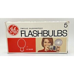 VTG New Unused GE #5 Camera Flashbulbs in Original Box 12 bulbs